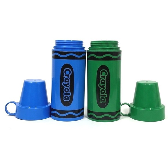 Crayola Other - VTG Crayola Crayon Insulated Thermos Set Blue Green 11.5oz A. Aronson Vintage